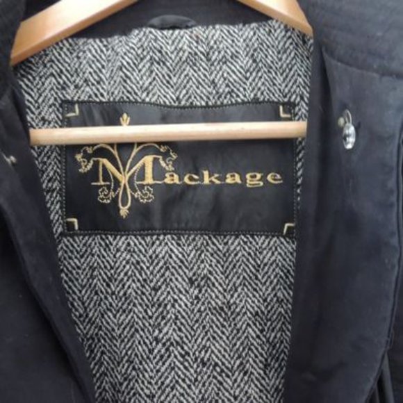 Mackage coat, 2 seasons, black material and leather - Picture 2 of 10